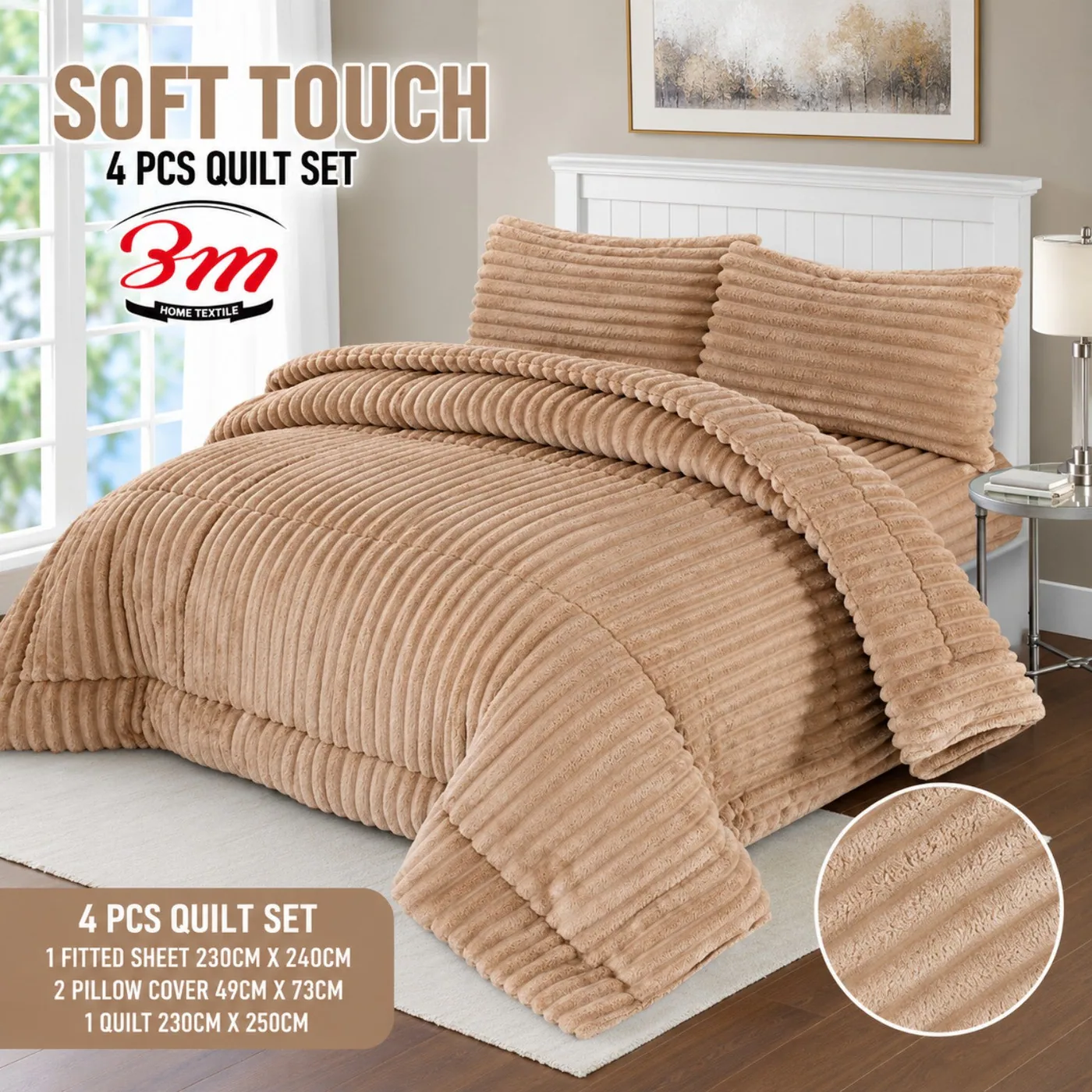 BM 4 PCs Soft Touch Shaggy Set