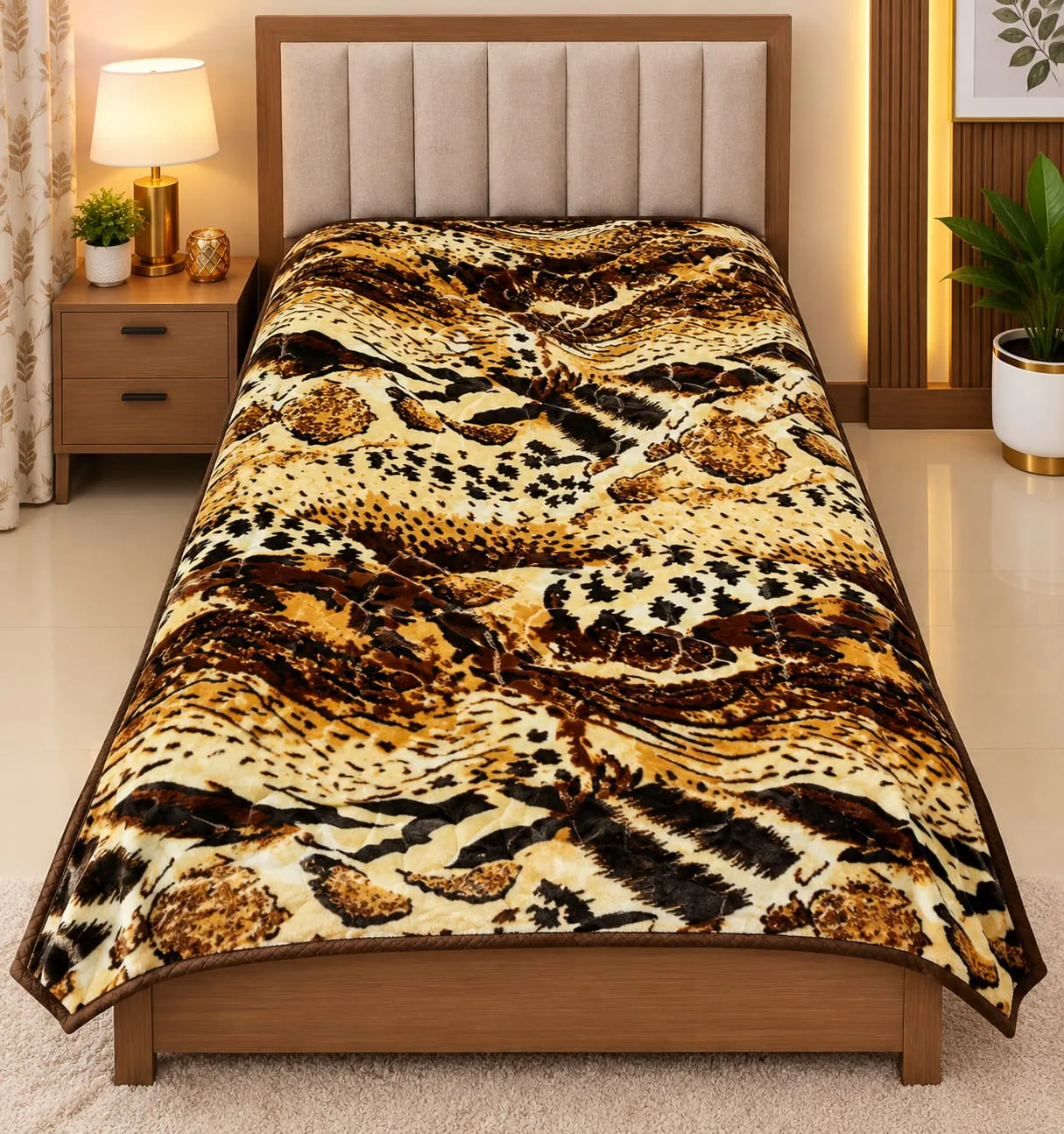 Leopard Print Single Double Ply Blanket