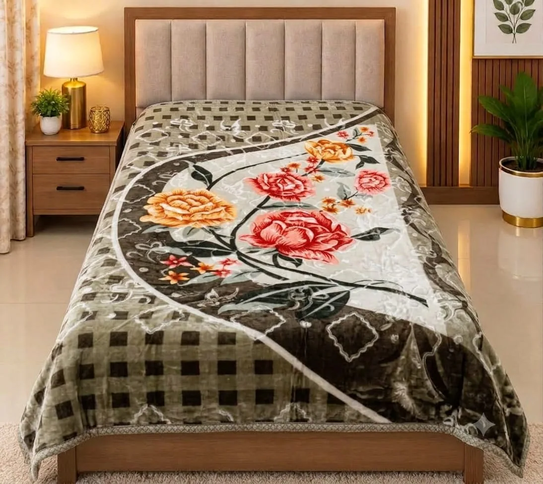 Olive Check Rose Bouquet Single